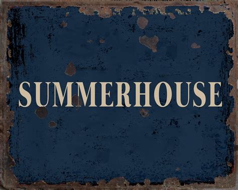 Vintage Summerhouse Metal Sign, Summerhouse 